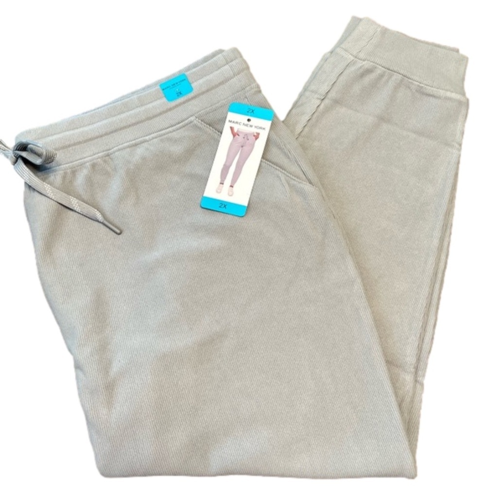 Marc New York Women’s Jogger Pant Ribbed Gray Size 2X NWT - Picture 2 of 8